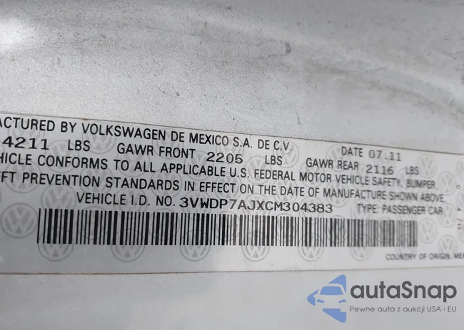 3VWDP7AJXCM304383: 44461519