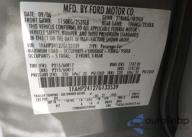 1FAHP24127G133539: 44462840