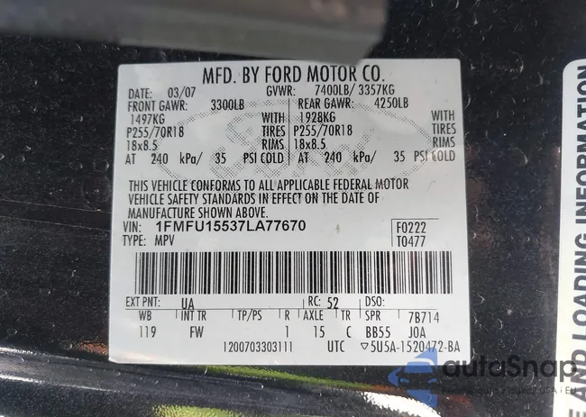 1FMFU15537LA77670: 44462894