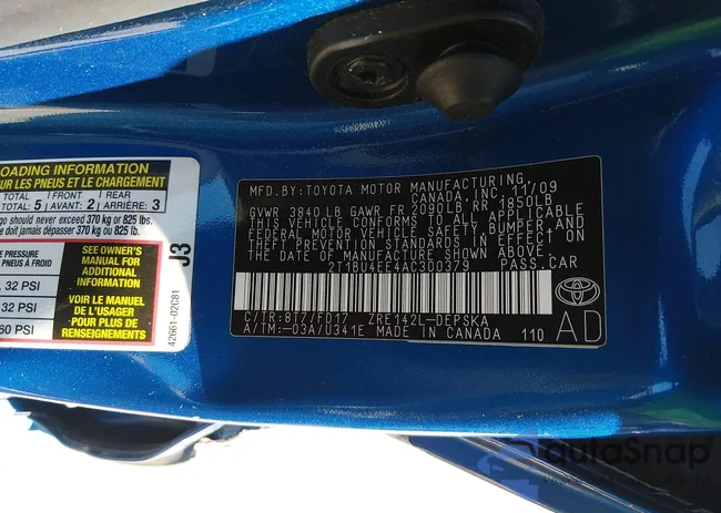 2T1BU4EE4AC300379: 44462907