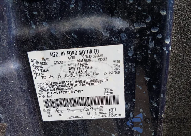 1FTPW14596FA17457: 44462925