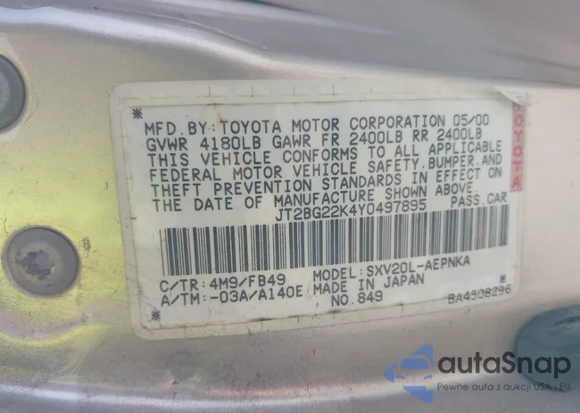 JT2BG22K4Y0497895: 44462934