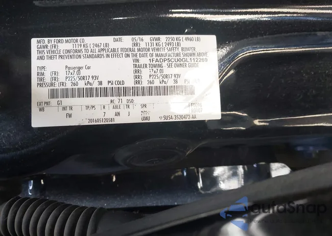 1FADP5CU0GL112269: 44462938