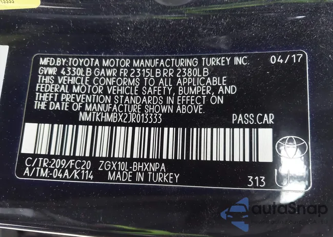 NMTKHMBX2JR013333: 44463130