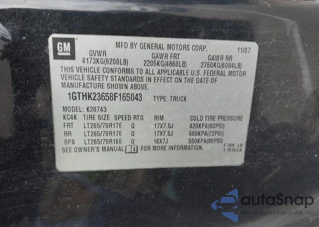 1GTHK23658F165043: 44463156