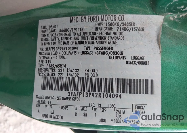 3FAFP13P92R104094: 44462710