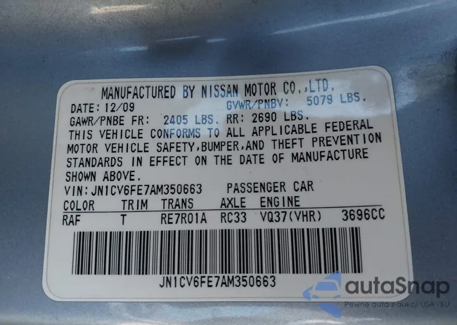 JN1CV6FE7AM350663: 44463935