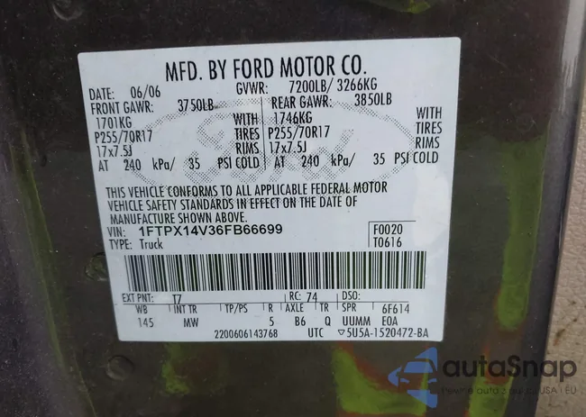 1FTPX14V36FB66699: 44464079