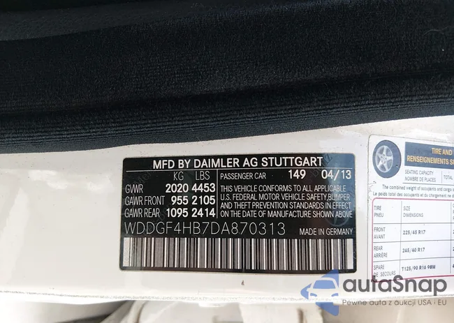 WDDGF4HB7DA870313: 44464155