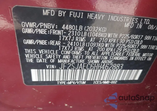 JF2SJAEC6HH462883: 44464210