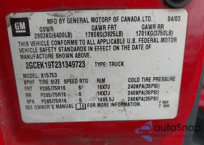 2GCEK19T231349723: 44463411