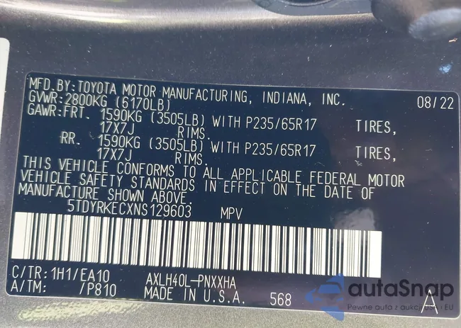 5TDYRKECXNS129603: 44463442