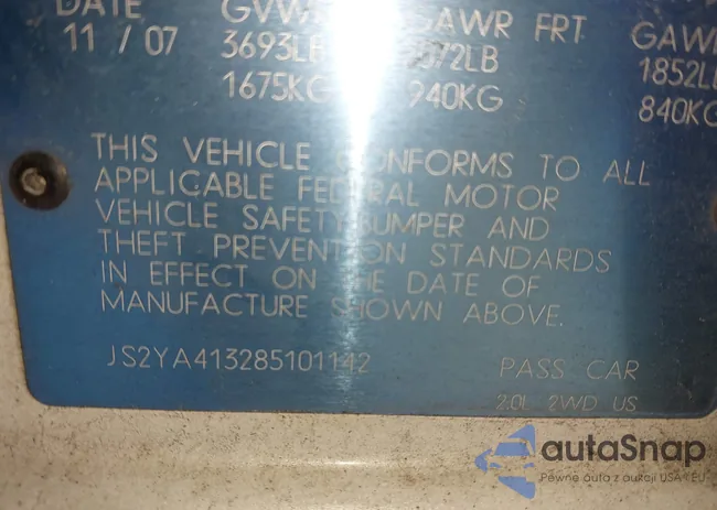 JS2YA413285101142: 44463452