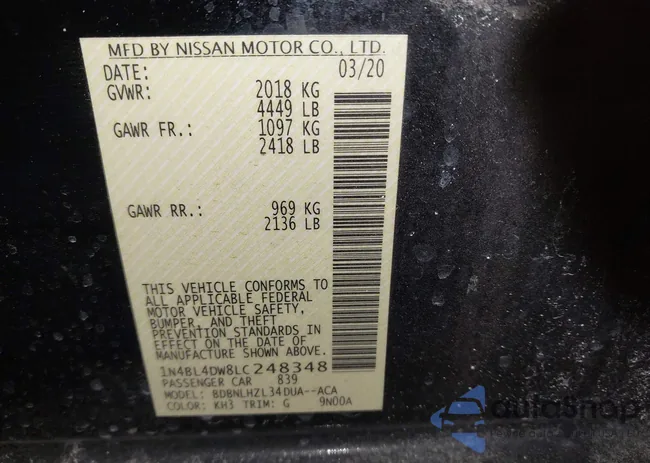 1N4BL4DW8LC248348: 44463499