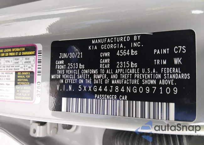 5XXG44J84NG097109: 44463647