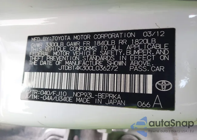 JTDBT4K30CL036272: 44463659