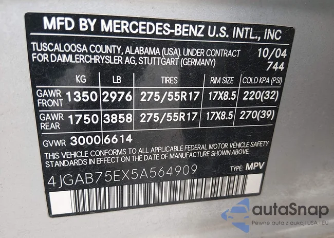 4JGAB75EX5A564909: 44463668