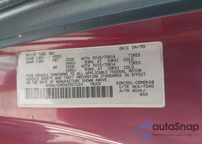 4TAVL52N5XZ507223: 44464840