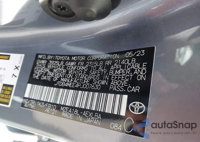 JTDB4MEE4PJ007630: 44464948