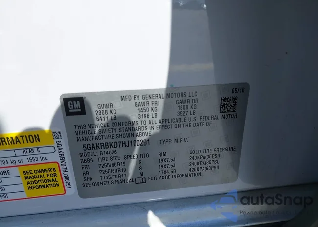 5GAKRBKD7HJ100291: 44465087