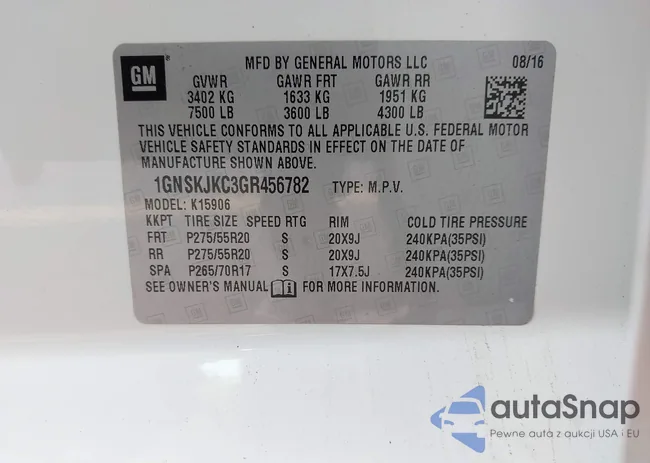 1GNSKJKC3GR456782: 44465131