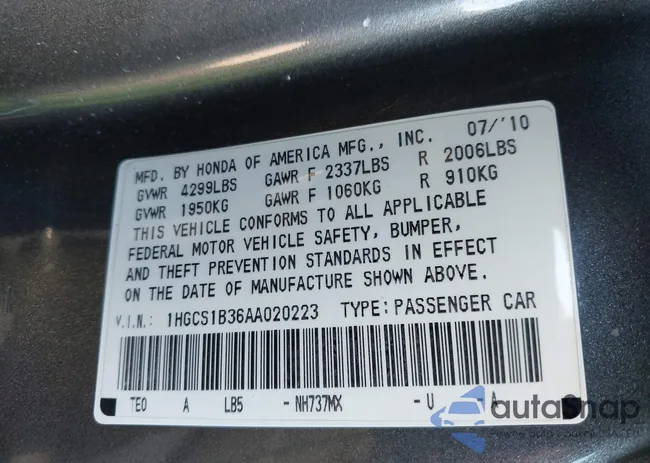 1HGCS1B36AA020223: 44465233