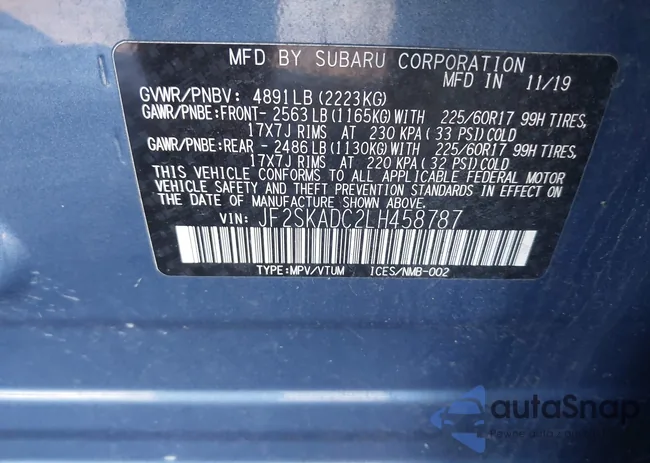 JF2SKADC2LH458787: 44464343