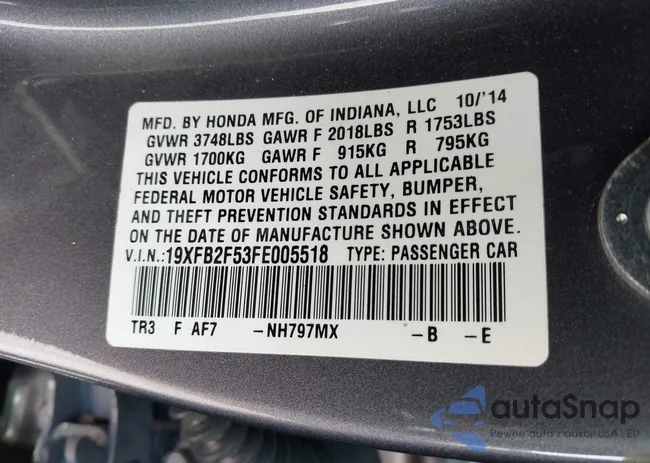 19XFB2F53FE005518: 44465762