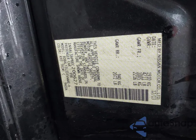 1N4AL3AP6EC200627: 44465781