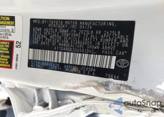 4T1DAACK1SU501942: 44465932