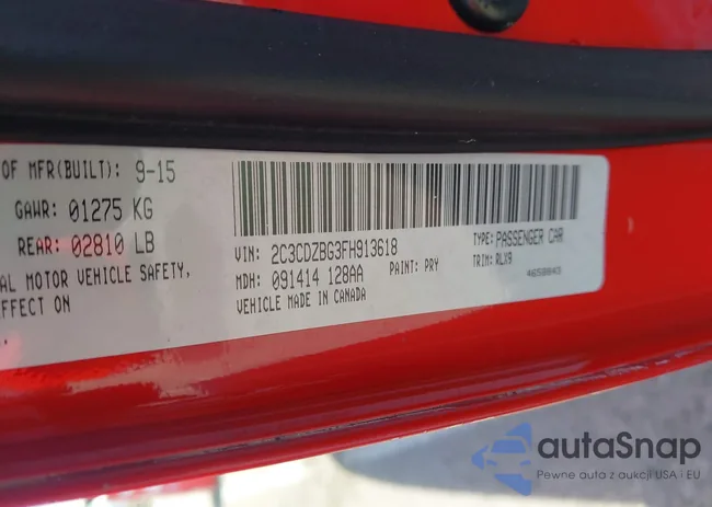 2C3CDZBG3FH913618: 44466313