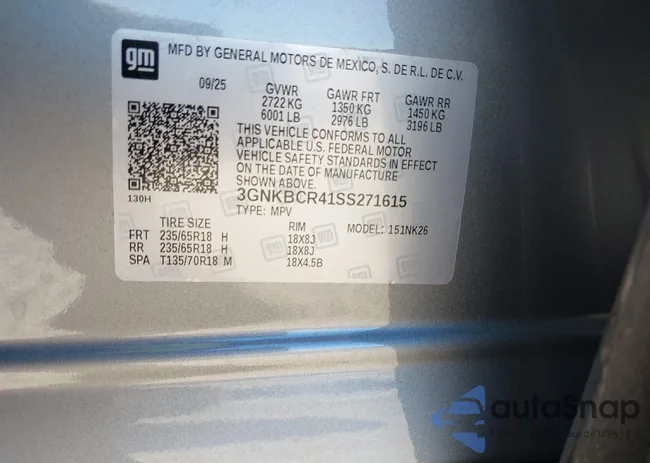 3GNKBCR41SS271615: 44465349