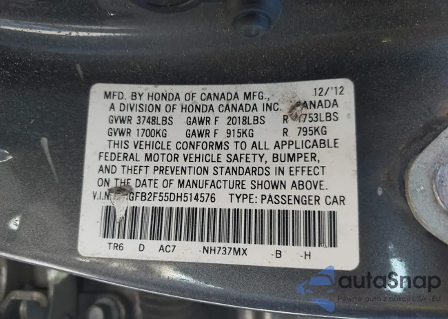 2HGFB2F55DH514576: 44465360