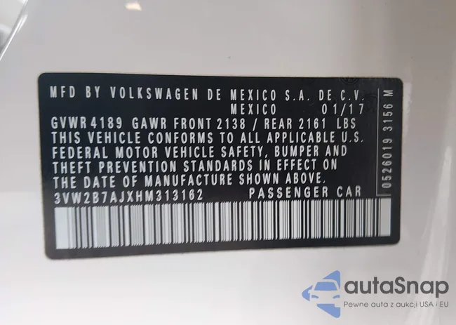 3VW2B7AJXHM313162: 44465380