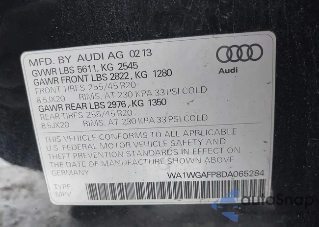 WA1WGAFP8DA065284: 44465693