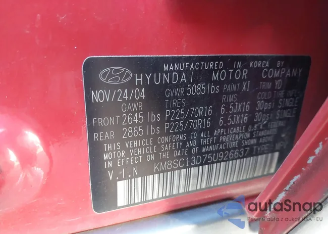 KM8SC13D75U926637: 44466897