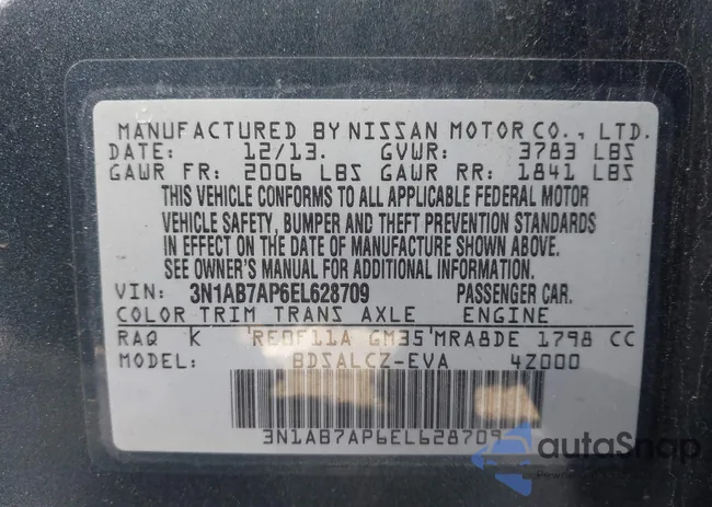 3N1AB7AP6EL628709: 44466962