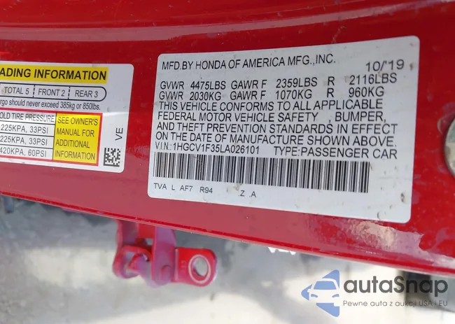 1HGCV1F35LA026101: 44467032