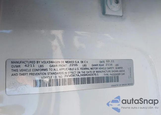 3VWDX7AJXBM369751: 44467034