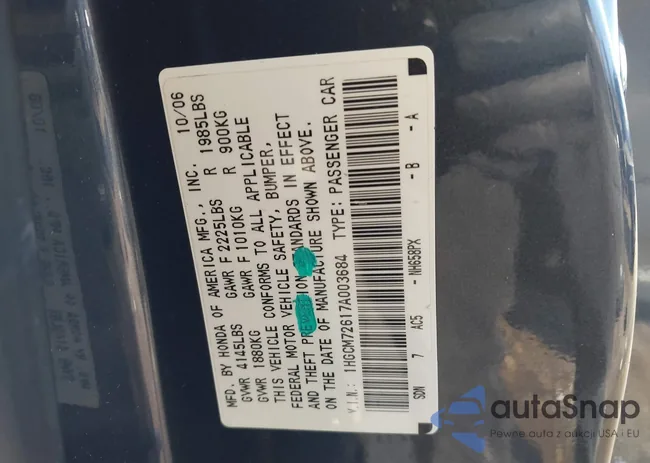 1HGCM72617A003684: 44466350