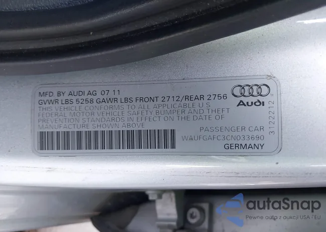 WAUFGAFC3CN033690: 44466633