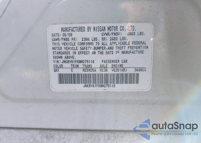 JNKBV61F68M275116: 44466649