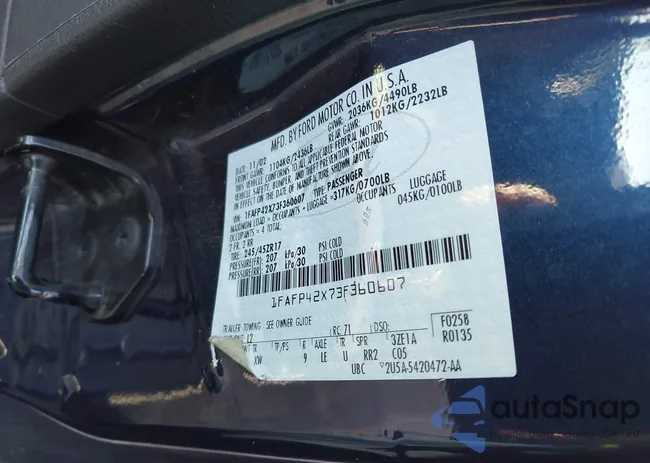 1FAFP42X73F360607: 44466699