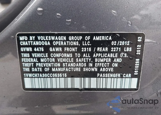 1VWCH7A30CC053515: 44467949