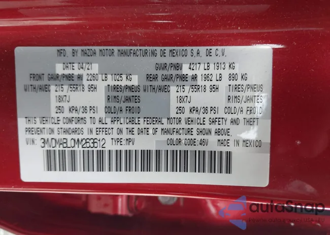 3MVDMABL0MM263612: 44468021