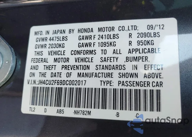 JH4CU2F69DC002017: 44468214