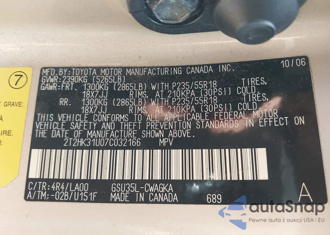 2T2HK31U07C032166: 44467385