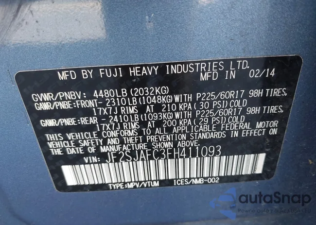 JF2SJAFC3FH411093: 44467455