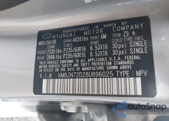 KM8JN72D28U896025: 44467600