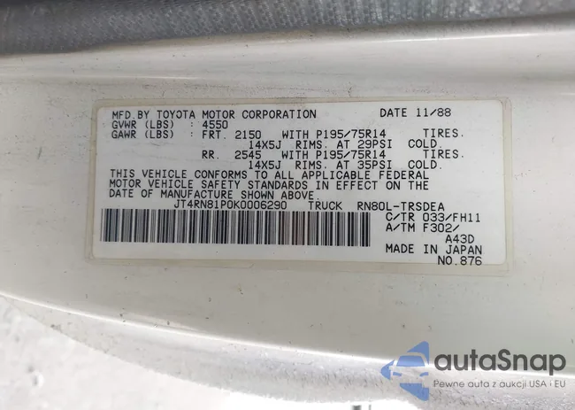 JT4RN81P0K0006290: 44467670